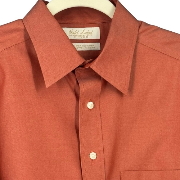 2/$25 Roundtree & Yorke Men's Rust Shirt - Picture 2 of 6